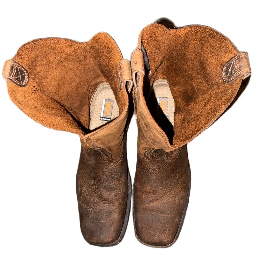 Ariat 12D Rambler Western Cowboy Work Boots Tread Earth Brown Steel Toe EUC Best - Picture 10 of 11